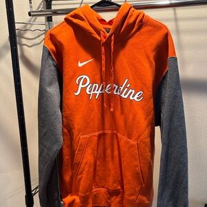 Nike Orange Hooded Sweatshirt with Gray Sleeves - Pepperdine Logo worn once
